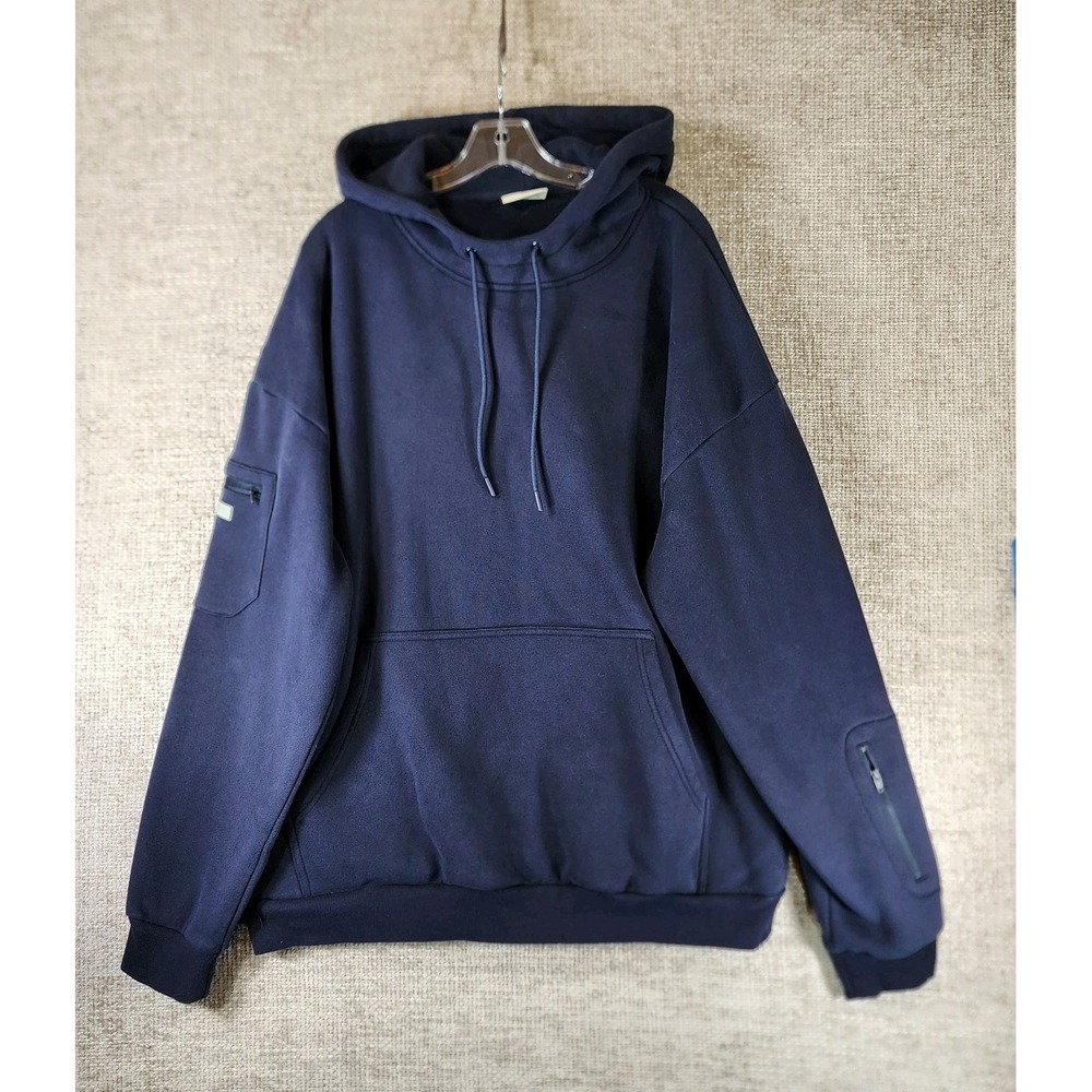 COMFRT DND Travel Pullover Hoodie Mens/Unisex 2XL Navy Blue Eye Cover EUC